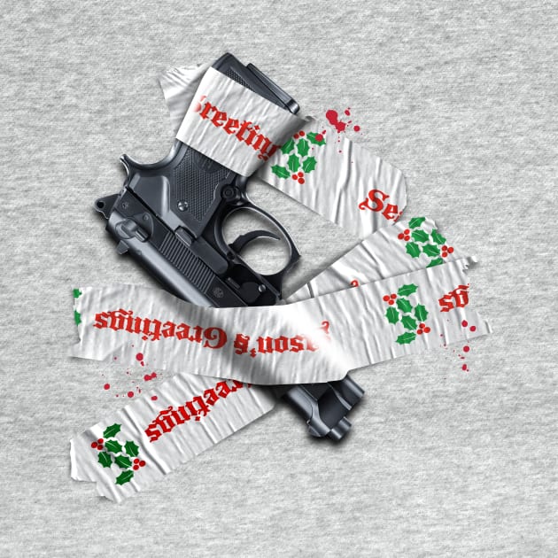 Die Hard – Gift Wrapped Gun by GraphicGibbon